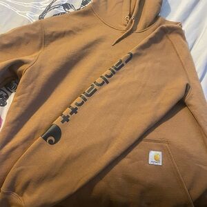 Carhartt Tan Hoodie with Black Logo